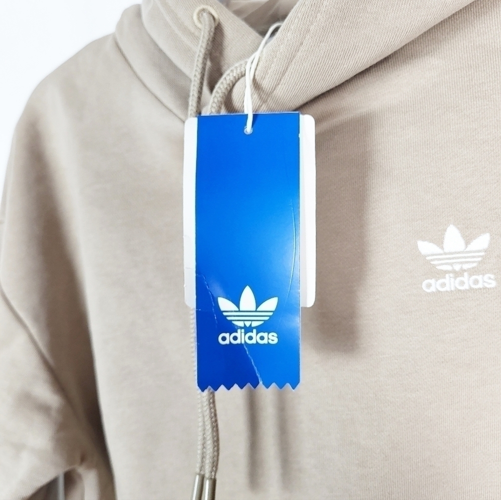 ADIDAS cropped pullover hoodie in trace khaki NWT streetwear - Picture 6 of 6